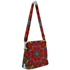 Mandala Fractal Graphic Design Zipper Messenger Bag by Pakrebo