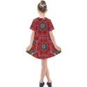 Mandala Fractal Graphic Design Kids  Short Sleeve Shirt Dress View2