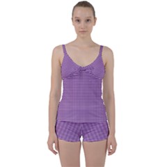 Purple Gingham Tie Front Two Piece Tankini by retrotoomoderndesigns