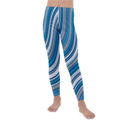 Blue Wave Surges On Kids  Lightweight Velour Leggings by WensdaiAmbrose