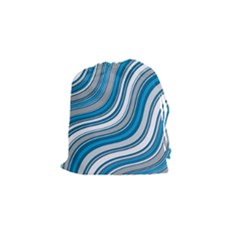 Blue Wave Surges On Drawstring Pouch (small) by WensdaiAmbrose