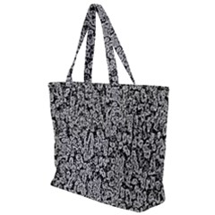 Black And White Abstract Zip Up Canvas Bag by retrotoomoderndesigns