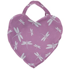 Dragonflies Pattern Giant Heart Shaped Tote by Valentinaart