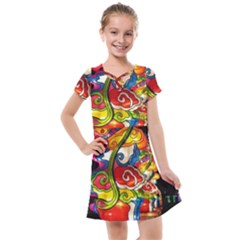 Dragon Lights Centerpiece Kids  Cross Web Dress by Riverwoman