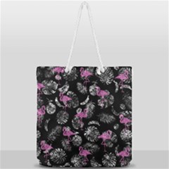 Flamingo Pattern Full Print Rope Handle Tote (large) by Valentinaart