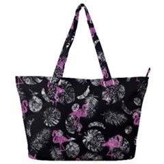 Flamingo Pattern Full Print Shoulder Bag by Valentinaart