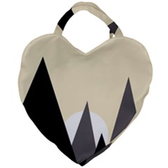 Geometric Landscape Giant Heart Shaped Tote by Valentinaart