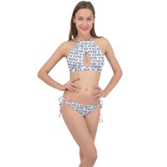 Xo Valentines Day Pattern Cross Front Halter Bikini Set by Valentinaart