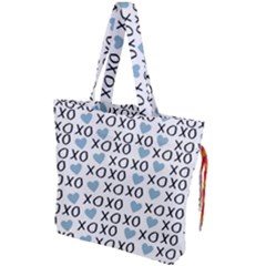 Xo Valentines Day Pattern Drawstring Tote Bag by Valentinaart