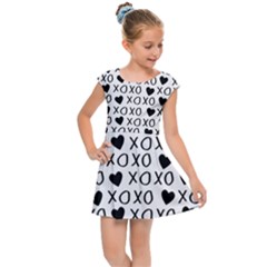 Xo Valentines Day Pattern Kids  Cap Sleeve Dress by Valentinaart