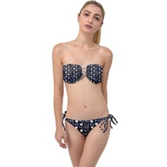 Xo Valentines Day Pattern Twist Bandeau Bikini Set by Valentinaart