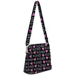 Xo Valentines Day Pattern Zipper Messenger Bag by Valentinaart