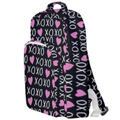 Xo Valentines Day Pattern Double Compartment Backpack by Valentinaart