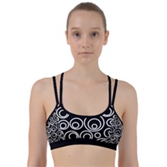 Abstract White On Black Circles Design Line Them Up Sports Bra by LoolyElzayat