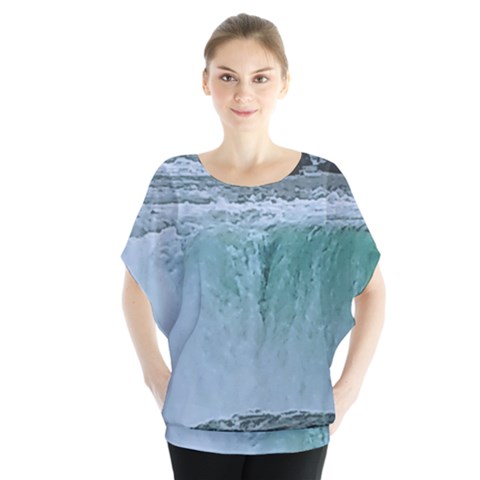 Niagara Falls Batwing Chiffon Blouse by Riverwoman