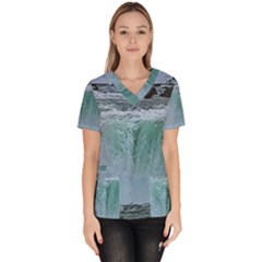 Niagara Falls Women s V-neck Scrub Top by Riverwoman