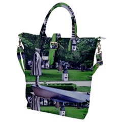 Shakespeare Garden Stratford Buckle Top Tote Bag by Riverwoman