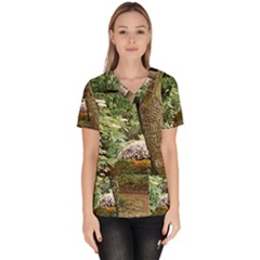 Garden Of The Phoenix Women s V-neck Scrub Top by Riverwoman