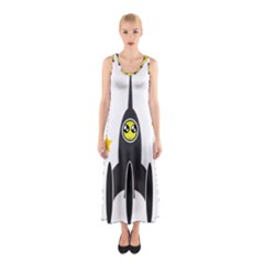 Spacecraft Star Emoticon Travel Sleeveless Maxi Dress by Wegoenart