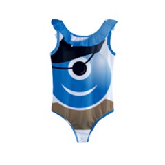 Alien One Eye Pirate Buccaneer Kids  Frill Swimsuit