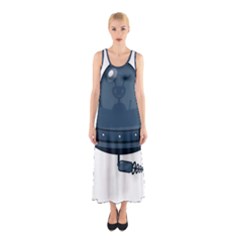 Ufo Unknown Alien Alie Sleeveless Maxi Dress by Wegoenart