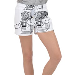 Astronaut Space Exploration Helmet Women s Velour Lounge Shorts by Wegoenart