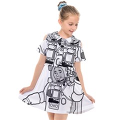 Astronaut Space Exploration Helmet Kids  Short Sleeve Shirt Dress by Wegoenart