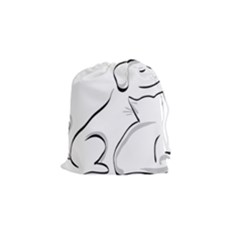 Dog Cat Animal Pet Cute Drawstring Pouch (small) by Wegoenart