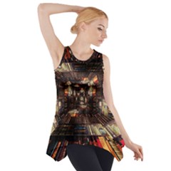 Library Tunnel Books Stacks Side Drop Tank Tunic by Pakrebo