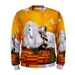 Wonderful Unicorn With Fairy Men s Sweatshirt by FantasyWorld7