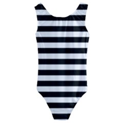 Black Stripes Kids  Cut-out Back One Piece Swimsuit by snowwhitegirl