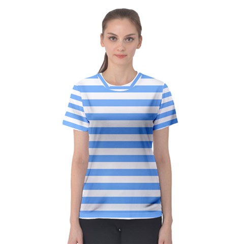 Blue Stripes Women s Sport Mesh Tee by snowwhitegirl