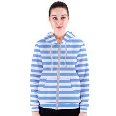 Blue Stripes Women s Zipper Hoodie by snowwhitegirl