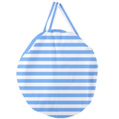 Blue Stripes Giant Round Zipper Tote by snowwhitegirl