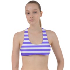 Lilac Purple Stripes Criss Cross Racerback Sports Bra by snowwhitegirl