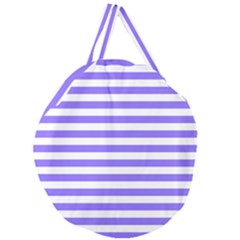 Lilac Purple Stripes Giant Round Zipper Tote by snowwhitegirl