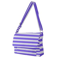 Lilac Purple Stripes Full Print Messenger Bag by snowwhitegirl