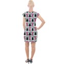 Waitress Uniform Dresses Nerdy Glasses Pattern Green Cap Sleeve Bodycon Dress View2