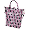 Waitress Uniform Dresses Nerdy Glasses Pattern Pink Buckle Top Tote Bag View2