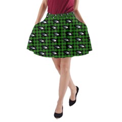 Eyes Green Plaid A-line Pocket Skirt by snowwhitegirl