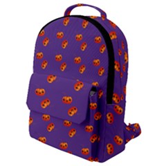 Kawaii Pumpkin Purple Flap Pocket Backpack (small) by snowwhitegirl