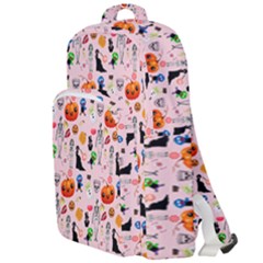 Halloween Treats Pattern Pink Double Compartment Backpack by snowwhitegirl