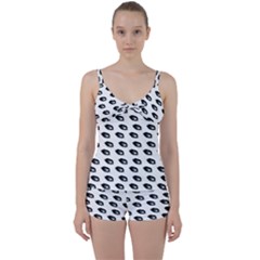 Eyes White Tie Front Two Piece Tankini by snowwhitegirl