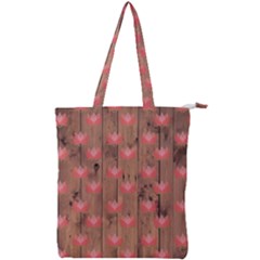 Zen Lotus Wood Wall Double Zip Up Tote Bag by snowwhitegirl