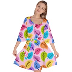 Colorful Leaves Velour Kimono Dress by snowwhitegirl