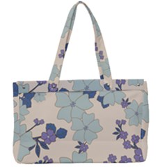 Vintage Floral Blue Pattern Canvas Work Bag by snowwhitegirl