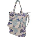 Vintage Floral Blue Pattern Shoulder Tote Bag View1