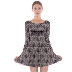 Gothic Church Pattern Long Sleeve Skater Dress by snowwhitegirl