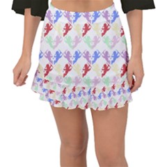 Colorful Cherubs White Fishtail Mini Chiffon Skirt by snowwhitegirl