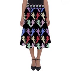 Colorful Cherubs Black Perfect Length Midi Skirt by snowwhitegirl